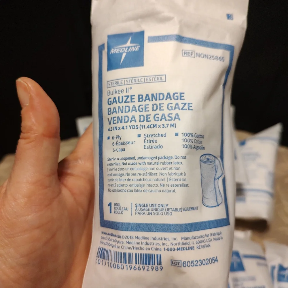⚕️⛑️⚕️ New Sealed Super Fluffy Cotton Rolled Gauze Bandage - Pack of 12 - Picture 7 of 9